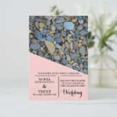 River Stones kiezelstenen bruiloft Kaart (Staand voorkant)