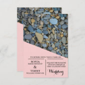 River Stones kiezelstenen bruiloft Kaart (Voorkant / Achterkant)