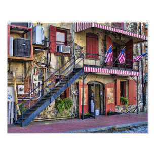  River Street Savannah Georgia Travel Foto Afdruk