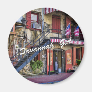 River Street Savannah Georgia Travel Foto Magneet