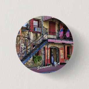 River Street Savannah Georgia Travel Foto Ronde Button 3,2 Cm