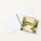 River Sunrise | Waterverf geel Notitieboek (Binnen)