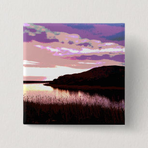 RIVER SUNSET VIERKANTE BUTTON 5,1 CM