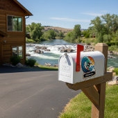 River surfer mailbox address sticker