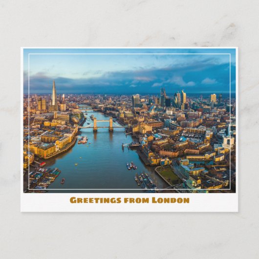 River Thames and Skyline Uitzicht of London Englan Briefkaart (Voorkant)