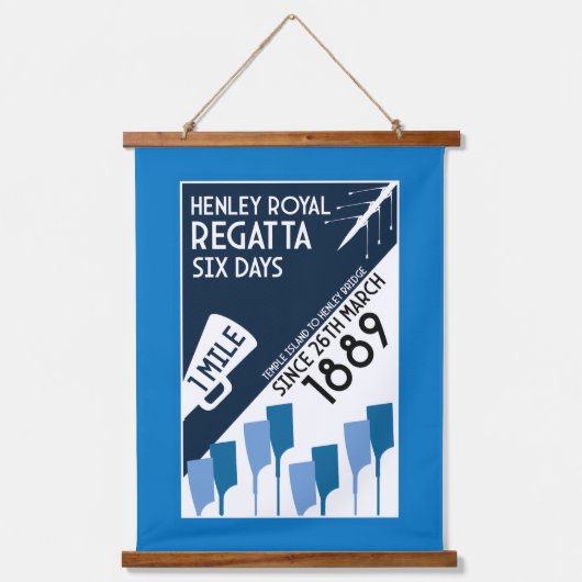 River Thames Regatta - retro stijl roeien Hangend Wandkleed (Voorkant)