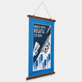 River Thames Regatta - retro stijl roeien Hangend Wandkleed (Gebogen)