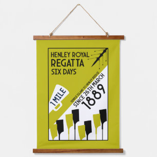 River Thames Regatta - retro stijl roeien Hangend Wandkleed