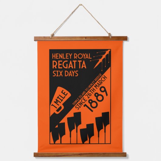 River Thames Regatta -  retro stijl roeien Hangend Wandkleed (Voorkant)