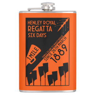 River Thames Regatta -  retro stijl roeien Heupfles