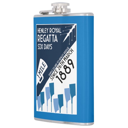 River Thames Regatta -  retro stijl roeien Heupfles (Links)