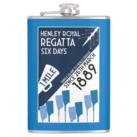 River Thames Regatta -  retro stijl roeien Heupfles (Voorkant)