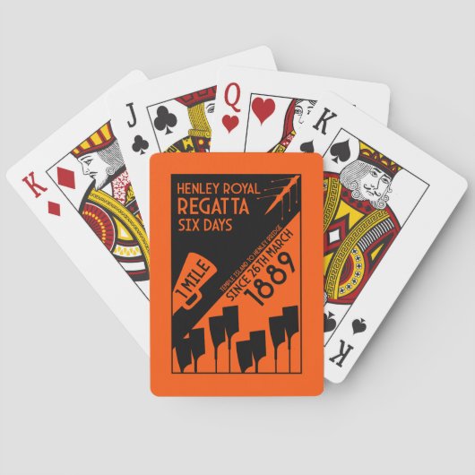 River Thames Regatta -  retro stijl roeien Pokerkaarten (Achterkant)