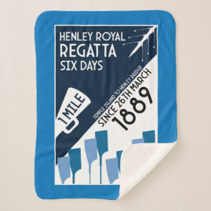 River Thames Regatta -  retro stijl roeien Sherpa Deken