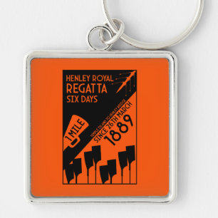 River Thames Regatta - retro stijl roeien Sleutelhanger