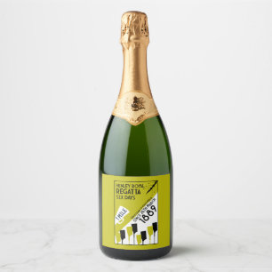 River Thames Regatta - retro stijl roeien Sparkling Wijnetiket