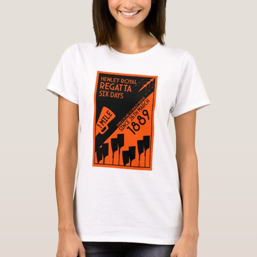 River Thames Regatta -  retro stijl roeien T-shirt (Voorkant)