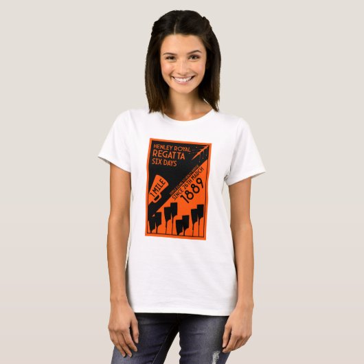 River Thames Regatta -  retro stijl roeien T-shirt (Voorkant volledig)