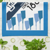 River Thames Regatta - retro stijl roeien Theedoek (Gevouwen)