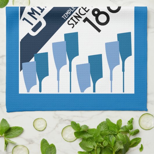 River Thames Regatta - retro stijl roeien Theedoek (Gevouwen)