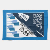 River Thames Regatta - retro stijl roeien Theedoek (Horizontaal)