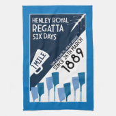 River Thames Regatta - retro stijl roeien Theedoek (Verticaal)