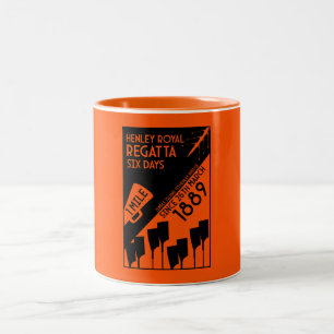 River Thames Regatta -  retro stijl roeien Tweekleurige Koffiemok
