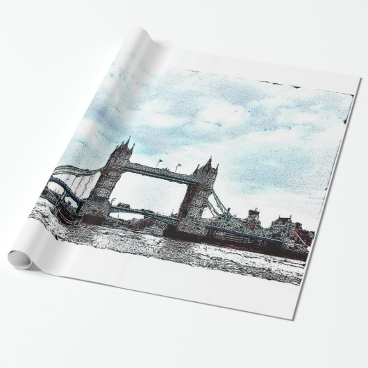 River Thames & Tower Bridge, Londen, Engeland Cadeaupapier (Uitgerold)