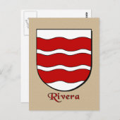 Rivera Family Heraldic Shield Briefkaart (Voorkant / Achterkant)