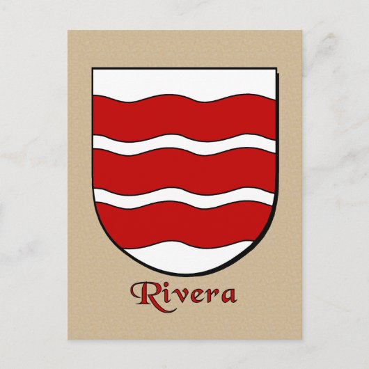 Rivera Family Heraldic Shield Briefkaart (Voorkant)