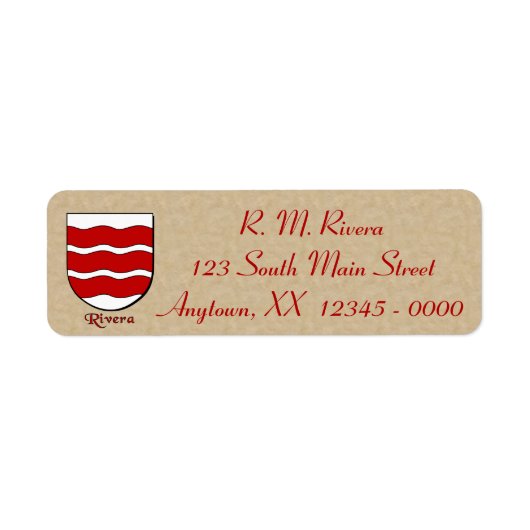 Rivera Heraldic Shield Etiket (Voorkant)