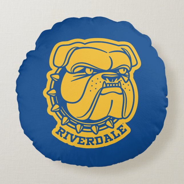 Riverdale Bulldog Head Rond Kussen (Voorkant)