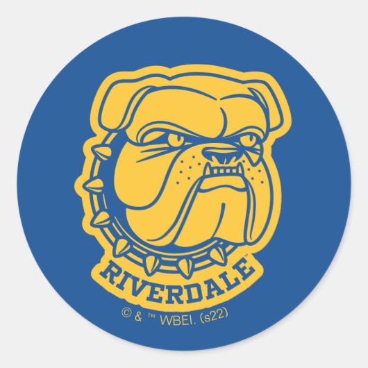 Riverdale Bulldog Head Ronde Sticker (Voorkant)