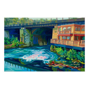 Rivers Samen: Ryburn en Calder bij Sowerby Bridge Perfect Poster