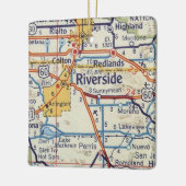 Riverside CA 50's Map Keramisch Ornament (Links)