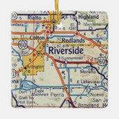 Riverside CA 50's Map Keramisch Ornament (Voorkant)