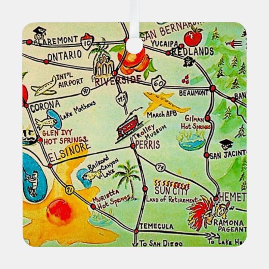 Riverside CA Colorful Ornament (Voorkant)