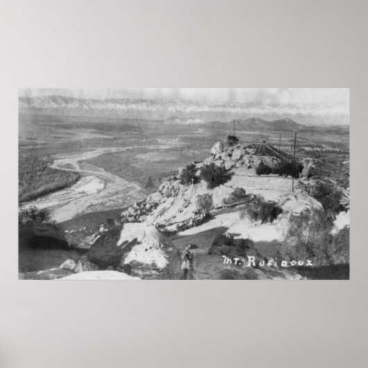 Riverside, CA Mt. Rubidoux Aerial Uitzicht Poster (Voorkant)