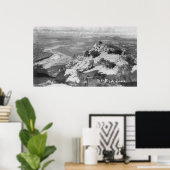 Riverside, CA Mt. Rubidoux Aerial Uitzicht Poster (Thuiskantoor)