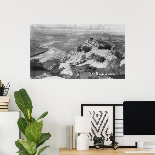 Riverside, CA Mt. Rubidoux Aerial Uitzicht Poster (Thuiskantoor)