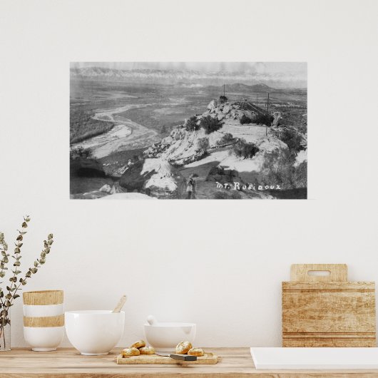 Riverside, CA Mt. Rubidoux Aerial Uitzicht Poster (Keuken)