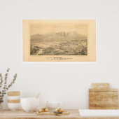 Riverside, CA. Panoramische kaart 1877 (1404C) Poster (Keuken)