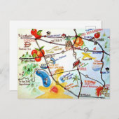 Riverside - California Kleurrijke Kaart (Voorkant / Achterkant)