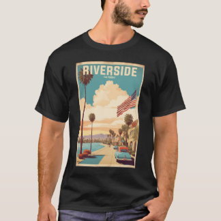 Riverside California USA Vintage Reizen Toerisme T-shirt