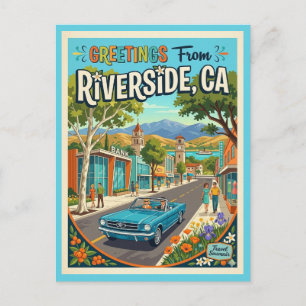 Riverside Californië Groeten Retro Stijl Briefkaart