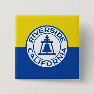 Riverside, Californië, vlag Verenigde Staten Vierkante Button 5,1 Cm