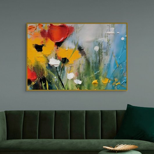 Riverside – Expressieve Abstracte Weide Canvas Afdruk