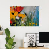 Riverside – Expressieve Abstracte Weide Poster (Thuiskantoor)