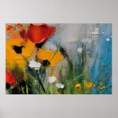 Riverside – Expressieve Abstracte Weide Poster (Voorkant)