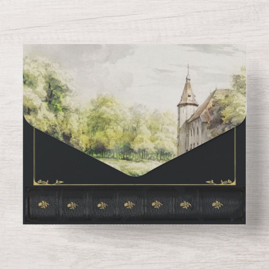 Riverside Fairytale Book Faire-part de mariage (Verso)